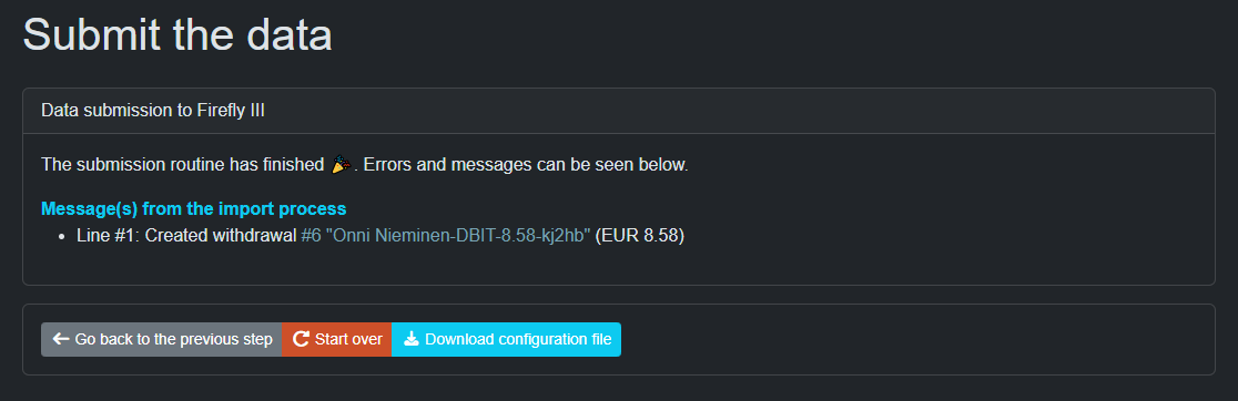 Submit Import