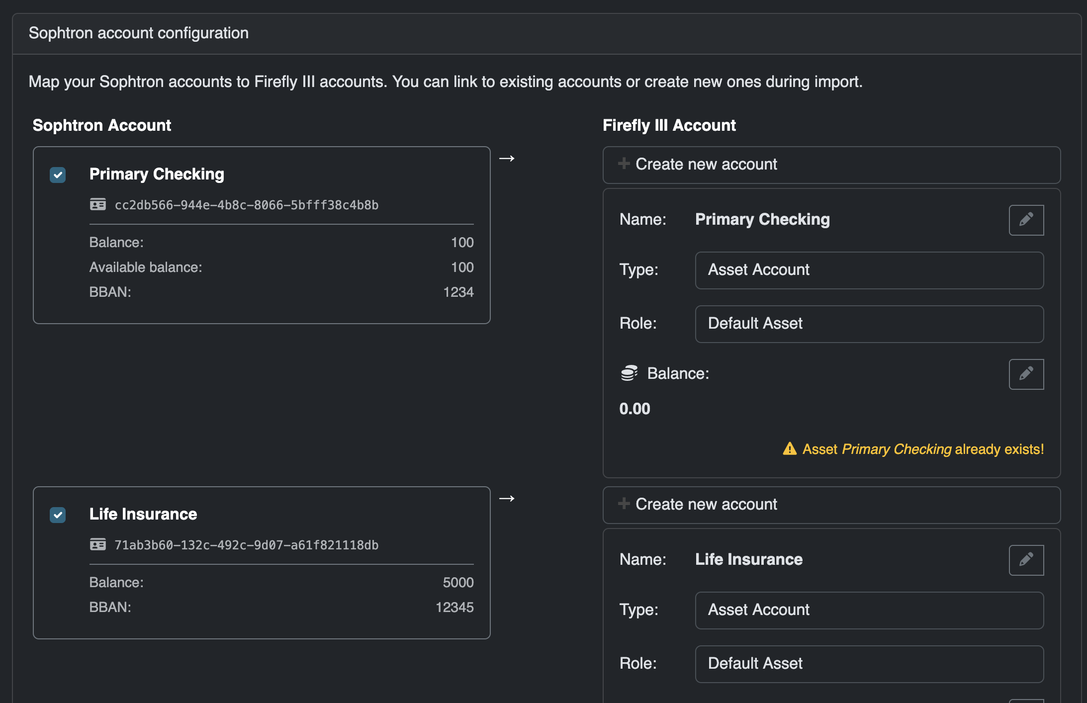Sophtron account selection Sophtron account selection